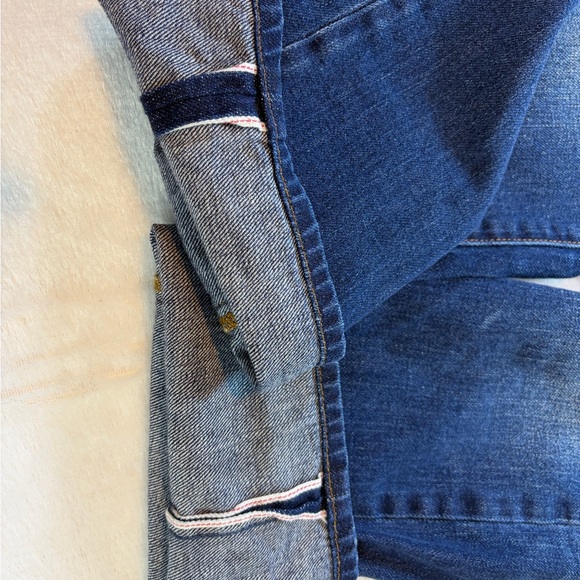 Gap 1969 Japanese Selvedge Denim Blue Jeans Women's Sz 29r button fly Boyfriend - Picture 7 of 8